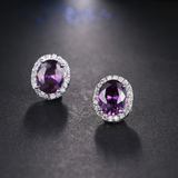 Oval Pavé Pierced Earrings