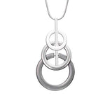 Triple Circle Long Necklace & Pendant