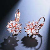 GARDNER - Marquise Cut Floral Inspired Drop Pierced Earrings