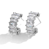 Baguette Cut Hoop Earrings