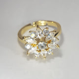 Marquise Cut Floral Inspired Adjustable Ring