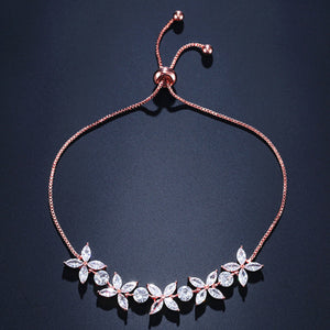 HEPBURN - Marquise Cut Floral Inspired Adjustable Bracelet