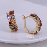 BARDOT - "Brigitte" Pear and Solitaire Cut Pierced Earrings