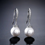 HEPBURN - "Tiffany" Simulated Pearl Drop Earrings and Pendant Set