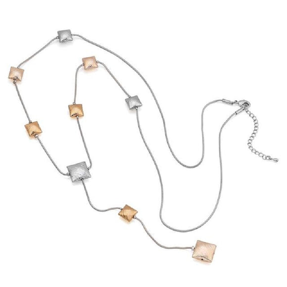 Multi Squares Long Necklace