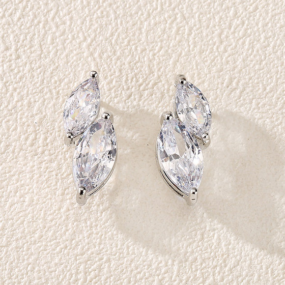 HARLOW - Double Marquise Cut Pierced Earrings