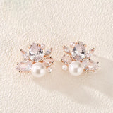 Simulated Pearl Cluster Earrings