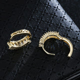 Baguette Cut Gold Plated Hoop Earrings