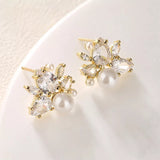 Simulated Pearl Cluster Earrings