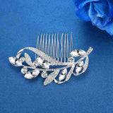Marquise Cut and Pave Leaf Inspired Hair Comb