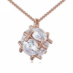 Crystal Round Set Pendant and Chain