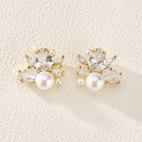 Simulated Pearl Cluster Earrings