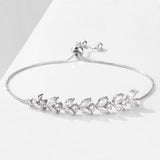 LOMBARD - Marquise and Round Cut Leaf Inspired Adjustable Bracelet