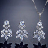 LOMBARD - "Caro" Marquise Cut Leaf Inspired Earrings and Pendant Set