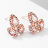 LOREN – “Sophia” Marquise Cut Leaf Inspired Pierced Earrings