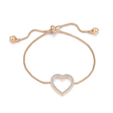 Pavé Heart Adjustable Bracelet