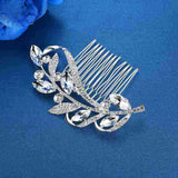 Marquise Cut and Pave Leaf Inspired Hair Comb