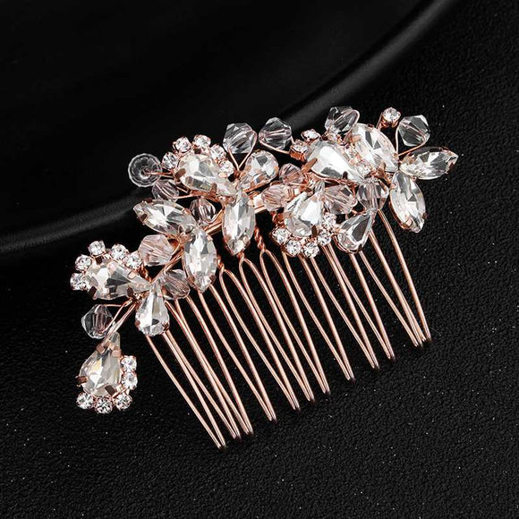 Rose Gold Floral Inspired Hair Comb