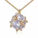 Crystal Round Set Pendant and Chain