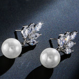 HEPBURN - "Audrey" Marquise Cut Pearl Earrings and Pendant Set