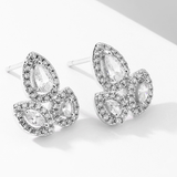 LOREN – “Sophia” Marquise Cut Leaf Inspired Pierced Earrings