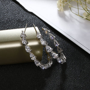 BARDOT - "Bree" Pear Cut Hoop Pierced Earrings