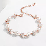 HEPBURN - Simulated Pearl and Marquise Cut Bracelet