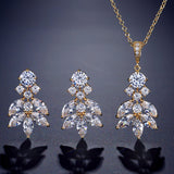 LOMBARD - "Caro" Marquise Cut Leaf Inspired Earrings and Pendant Set