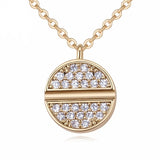 Crystal Pavé Round Pendant and Chain