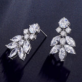 LOMBARD - "Caro" Marquise Cut Leaf Inspired Earrings and Pendant Set