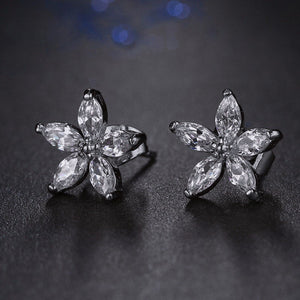 Marquise Cut Floral Inspired Earrings