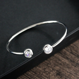 Open Ended Twin Solitaire Bangle