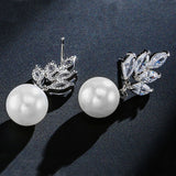 HEPBURN - "Audrey" Marquise Cut Pearl Earrings and Pendant Set