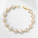 LAMOUR – "Dora" Marquise and Pear Cut Leaf Inspired Bracelet