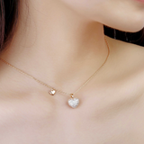 Delicate Pavé Double Heart Pendant Necklace