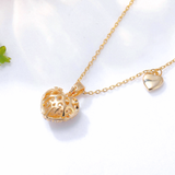 Delicate Pavé Double Heart Pendant Necklace