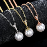 HEPBURN - "Tiffany" Simulated Pearl Drop Earrings and Pendant Set