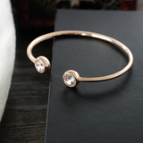 Open Ended Twin Solitaire Bangle