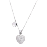 Delicate Pavé Double Heart Pendant Necklace