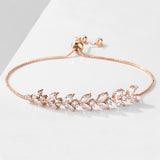 LOMBARD - Marquise and Round Cut Leaf Inspired Adjustable Bracelet