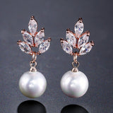 HEPBURN - "Audrey" Marquise Cut Pearl Earrings and Pendant Set