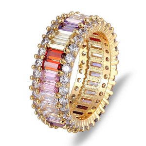 GARLAND - "Judy" Wide Rainbow Baguette Cut Ring