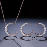 INFINITY - "Crescent" Necklace and Pierced Earring Set