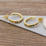 GARLAND - "Rainbow" Pavé Set Hoop Earrings