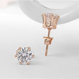 Crystal Solitaire Pierced Earrings