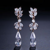 LOMBARD - "Caroline" Marquise Cut Leaf Inspired Pear Drop Earrings