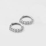 HAYWORTH - Oval Cut Minimalist Hoop Earrings - Clear