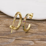GARLAND - "Rainbow" Pavé Set Hoop Earrings