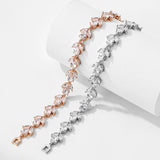 LAMOUR – "Dora" Marquise and Pear Cut Leaf Inspired Bracelet