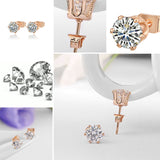 Crystal Solitaire Pierced Earrings